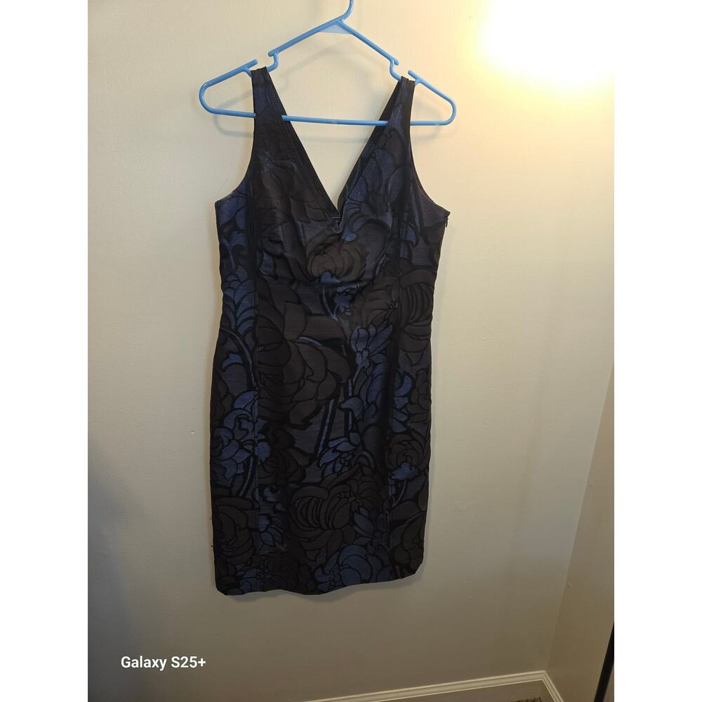 Piazza Sempione Italian 44 Blue Black Lace Dress Elegant - Picture 3 of 3
